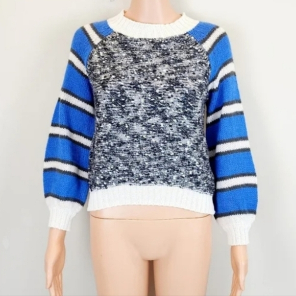 Treasure & Bond Blue Bliss Stripe Long Sleeve Sweater - Picture 1 of 9